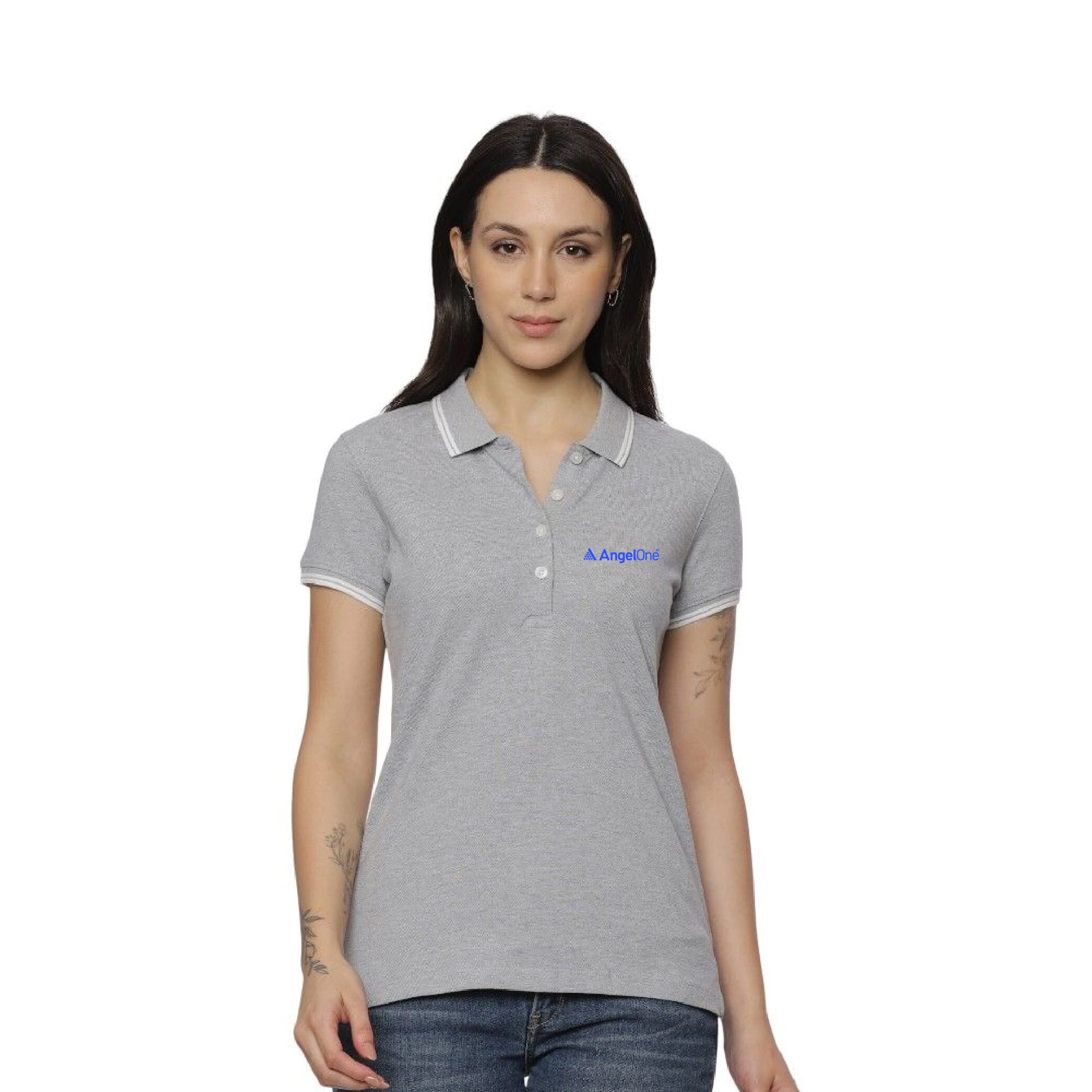 Allen Solly Polo T-shirt Women- Grey